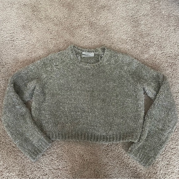 All Saints Rosetta Tinsel Crew Neck Sweater Gold Bronze Size Small - Picture 4 of 11